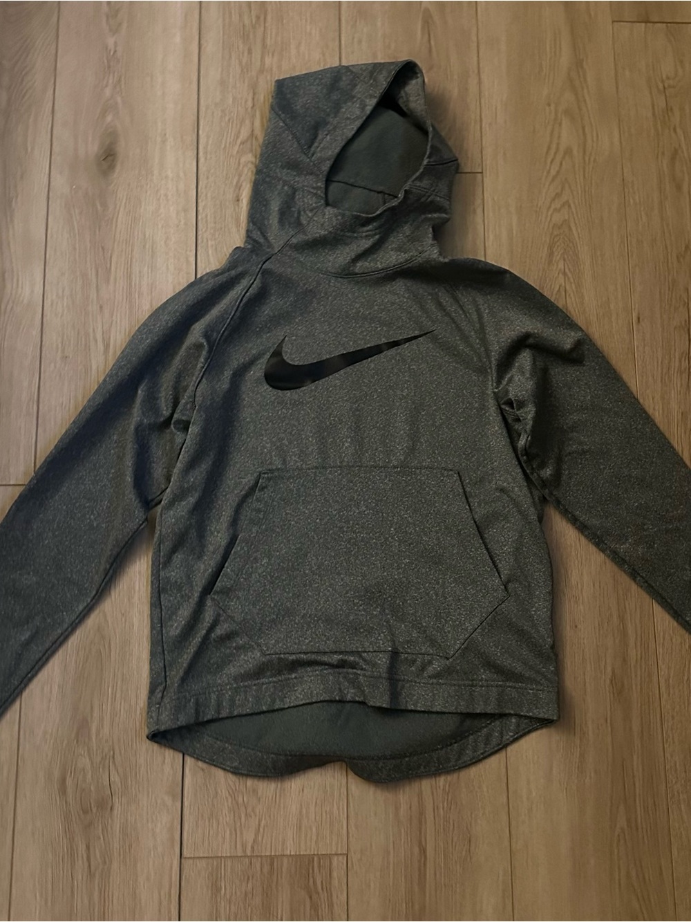 Nike Kids Black & Gray Hooded Pullover Sweatshirt